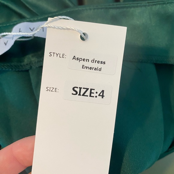 NWT Velvi aspen satin cowl neck midi cocktail homecoming event dress - Picture 7 of 7